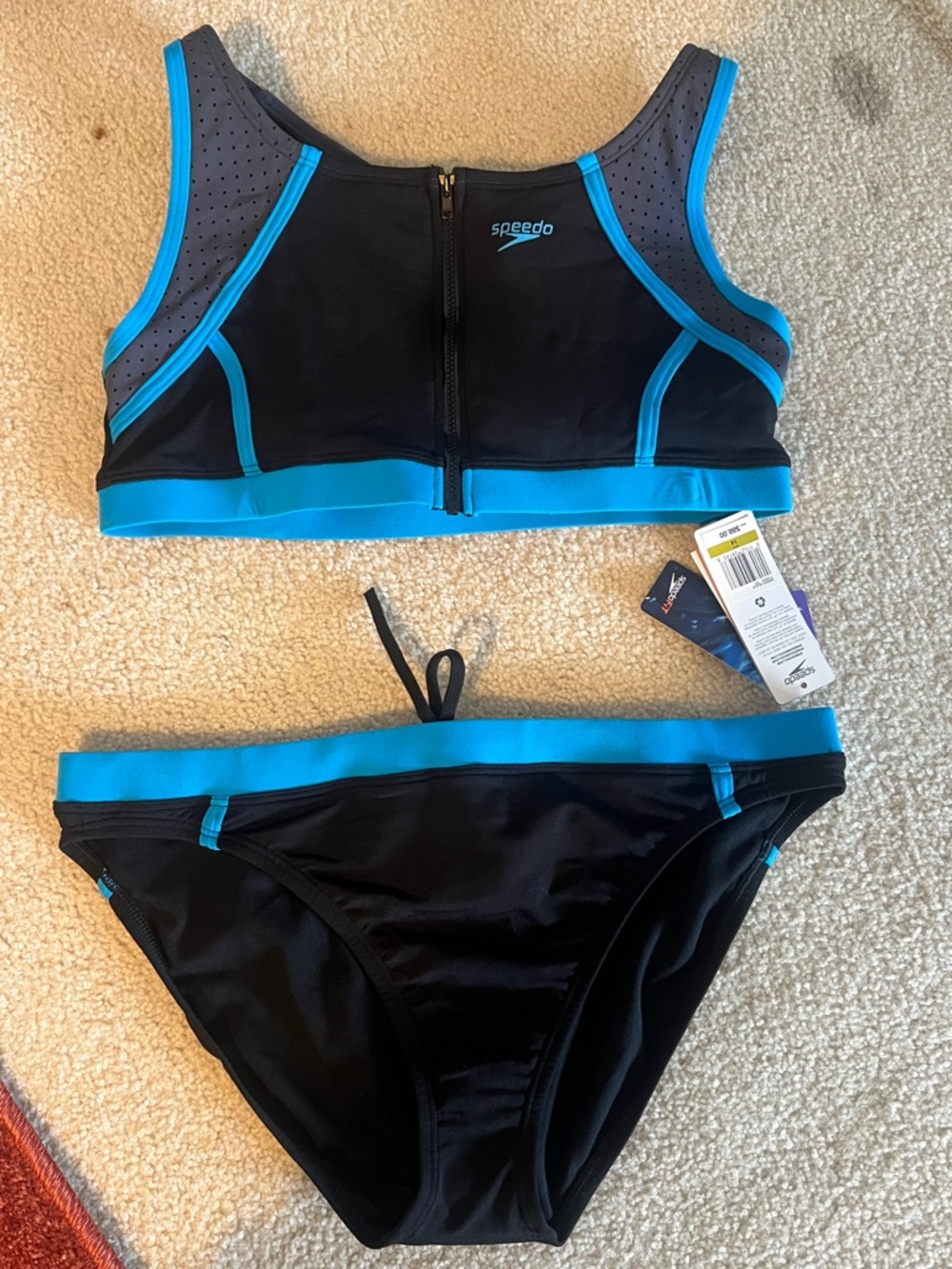 Speedo Endurance Lite Two Piece Bathing Suit NWT Size 14